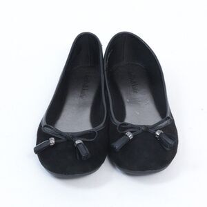 KELLY & KATIE Black Suede Tassel Bow Ballet Flats Women’s Size 8M Hardly Worn